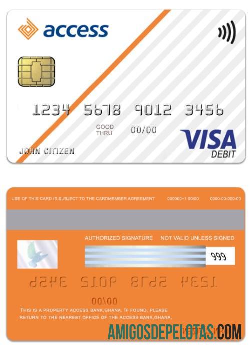 Cartão de débito Visa do Gana Access Bank baixar para verificação